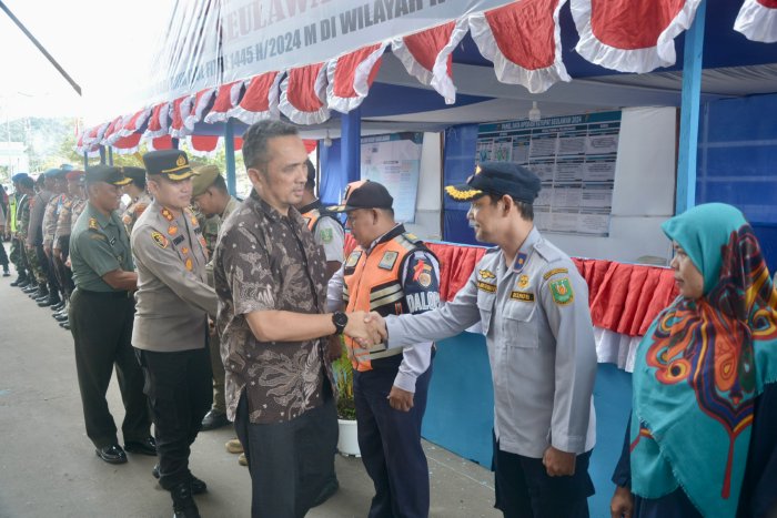 Pj Wali Kota Tinjau Pos Pengamanan Lebaran bersama Kapolres dan Dandim 0112