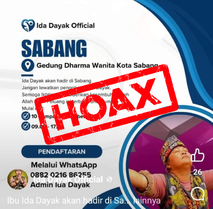 Informasi Pengobatan Ida Dayak di Gedung DW-P Sabang HOAX!!